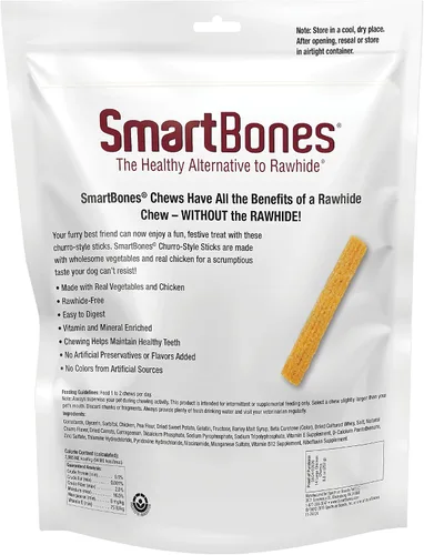 Vista 2 de SmartBones Palitos estilo Churro, 14 unidades, hechos con pollo real, masticables sin cuero crudo para perros