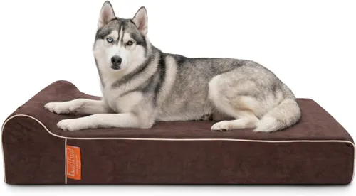Vista 34 de Laifug Cama ortopédica de espuma viscoelástica para perros con forro duradero a prueba de agua y funda extraíble lavable (grande
