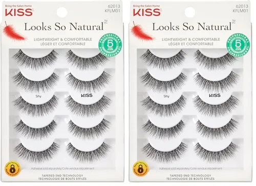 Vista 21 de KISS Looks So Natural - Pestañas postizas, ligeras y cómodas, tecnología de extremo ahusado, reutilizables, libres de crueldad, compatibles