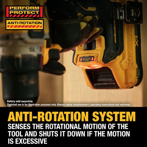 Vista 4 de DEWALT Taladro/destornillador inalámbrico de 1/2 pulgada sin escobillas MAX XR de 20 V (solo herramienta) (DCD801B)