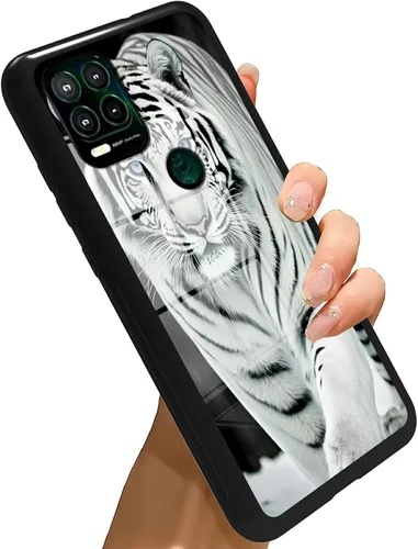 Vista 292 de Funda para Motorola Moto G Stylus 5G 2021 de vidrio templado, funda negra con diseño de mujer negra africana para mujeres y hombres, antiarañazos, a