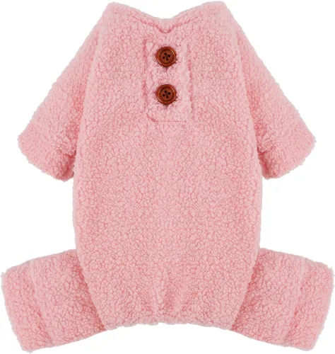 Vista 14 de Pijamas de forro polar para perros pequeños, ropa de cachorro de 4 patas para perro, pijamas para perros pequeños para otoño e invierno, ropa cálida