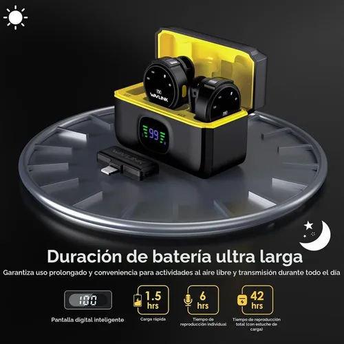 Vista 5 de WAVLINK Micrófono Lavalier inalámbrico para iPhone 14/13/12 Vlog