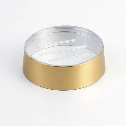 Vista 10 de Bandeja dispensadora de taza de jabón de oro cepillado dorado Draining soap bar holder, for bath and kitchen sink, countertop, modern decor, Gold