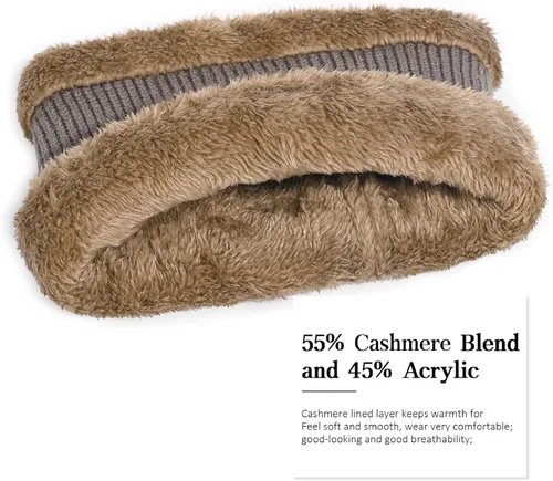 Vista 5 de DANMY Gorro de invierno para mujer, cálido tejido de lana holgada con visera