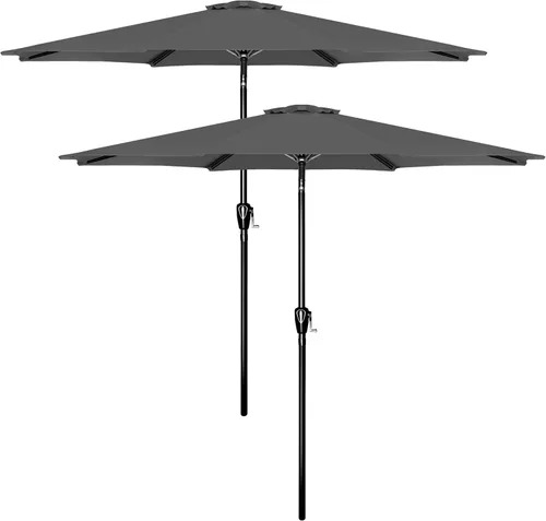 Vista 8 de Simple Deluxe - Paraguas de 9 pies para patio al aire libre, mesa de mercado, para jardín con botón de inclinación y manivela Beige