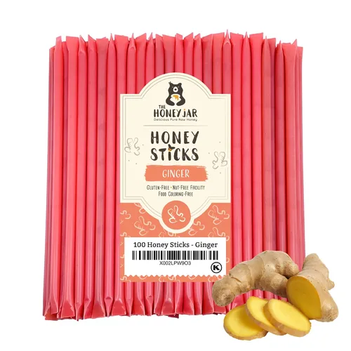 Vista 13 de The Honey Jar Palitos de miel con sabor a mora, pajitas de miel pura para el té, café o un placer saludable, una cucharadita de miel saborizada por