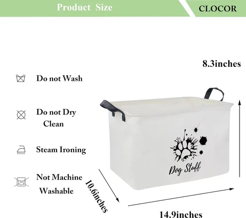 Vista 5 de CLOCOR Cesta de almacenamiento rectangular, cesta de almacenamiento plegable con bonito patrón, caja de almacenamiento de revestimiento impermeable