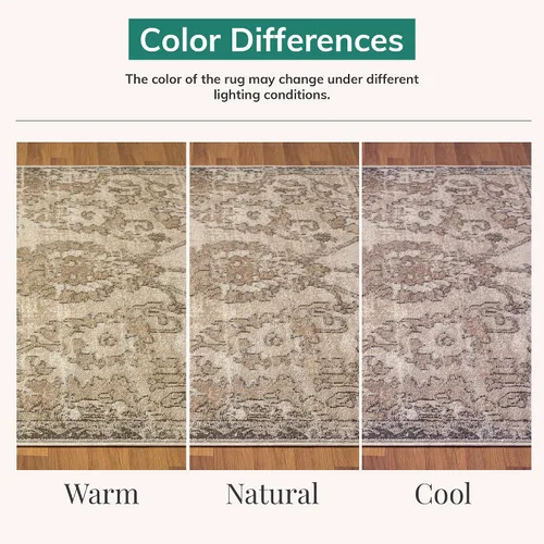 Vista 6 de LUXE WEAVERS Alfombra oriental floral beige envejecida 5x7