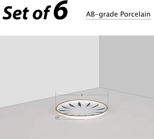 Vista 2 de Aquiver Platos de cerámica para postre de 6 pulgadas, platos de porcelana pintados de color, platos pequeños para fiesta de té, para pasteles