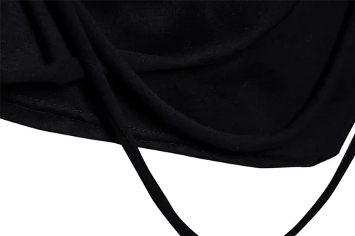 Vista 5 de Camisetas de cuello alto asimétrico para hombre, dobladillo irregular, hip hop, sudadera con capucha hipster
