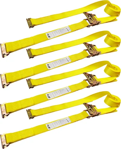 Vista 7 de KJE Correas de Trinquete E-Track, Paquete de 4 de 2" x 20' Correas de Amarre de Carga Resistentes, Resistencia de Rotura de 4500 LBS, Correa