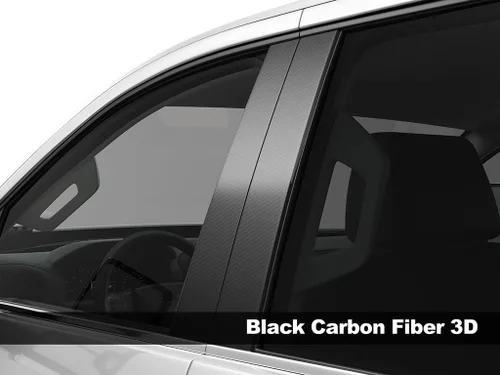 Vista 8 de Rvinyl Kit de molduras de ventana precortadas para postes de pilar en fibra de carbono 3D, color negro