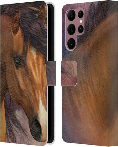 Vista 214 de Head Case Designs Officially Licensed Laurie Prindle A Morgan Christmas Western Stallion Leather Wallet Case Compatible with Samsung Galaxy A07 4G