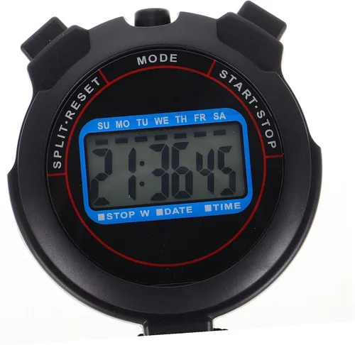 Vista 3 de DECHOUS Digital Stopwatch with Date Display Lightweight Portable Timer for Swimming Running Yoga Training Sports Timer for Coaches Black