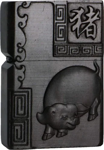Vista 28 de Caja de carcasa de madera de ébano negro natural tallada para módulo Zippo (Serpiente Cobra)