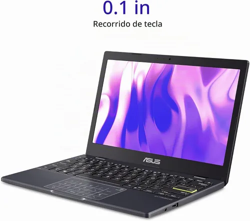 Vista 2 de ASUS Notebook E210 11.6” Ultra Thin, Procesador Intel Celeron N4020, 4GB de RAM, 64GB de almacenamiento eMMC, Windows 10 Home en Modo S con un año