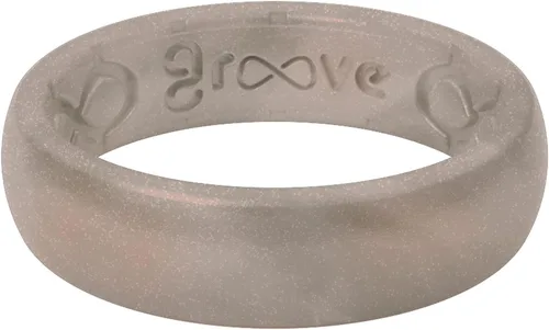 Vista 18 de Groove Life Anillo de silicona sólido y delgado - Anillos de boda de goma transpirables para mujeres, cobertura de por vida, diseño único, anillo