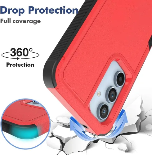 Vista 91 de Jeylly Compatible con Samsung Galaxy A22 5G Funda, Funda Samsung A22 5G con 2pcs protectores de pantalla de vidrio templado