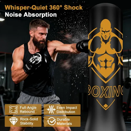 Vista 2 de Standing Punching Bag for Adults, 70" Punching Bag Stand, Boxing Heavy Bag with Stand, Freestanding for Adults Men MMA Thai Fitness Karate Muay
