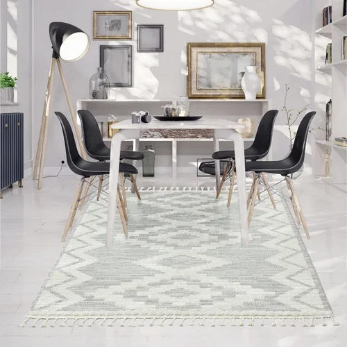 Vista 2 de LUXE WEAVERS Ibiza Collection 8067 - Alfombra geométrica suroeste, color gris, 6 x 9