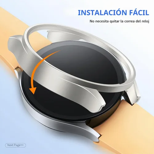 Vista 3 de Paquete de 6+6 para Samsung Galaxy Watch 7 Protector de Pantalla de 40mm, Funda de Parachoques de PC Duro con Película de Vidrio Templado Anti-Vaho