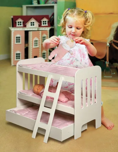 Vista 6 de Badger Basket Literas con cama corrediza muñecas con escalera (se ajusta American Girl Dolls). Fits dolls up to 22"; bunk bed with trundle