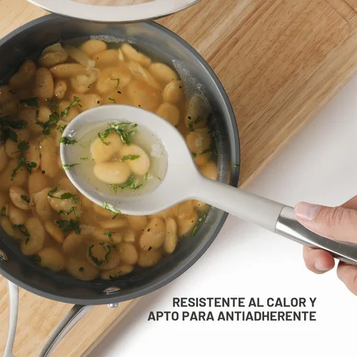 Vista 3 de Calphalon Cuchara de cocina Prime, cuchara de cocina con cabeza de silicona y mango de acero inoxidable, resistente al calor, cuchara antiadherente