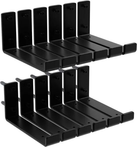 Vista 7 de Paquete de 8 soportes de estante de 7.25 pulgadas de largo x 4 pulgadas de alto x 1.5 pulgadas de ancho, soporte de estante flotante de hierro