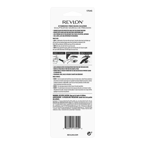 Vista 3 de Revlon Moldeador de precisión de cejas, maquinilla de afeitar para cejas y cejas y cuchilla removedor de pelo, reutilizable, fabricado con acero