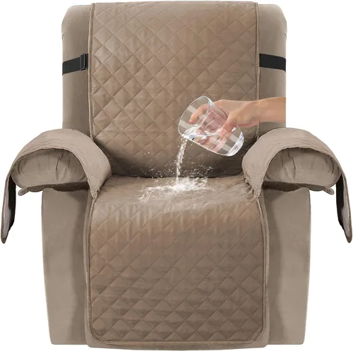 Vista 15 de Turquoize Funda reclinable 100% impermeable para ancianos, fundas reclinables antideslizantes para sillas reclinables de elevación eléctrica Marrón