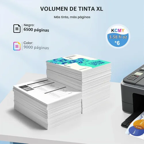 Vista 3 de INKCLOUD 522 Recambio de alta capacidad de 6 botellas de tinta de repuesto