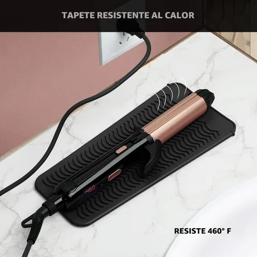 Vista 4 de ZAXOP - Funda de silicona resistente para plancha, rizador, herramientas calientes para el cabello (negro)