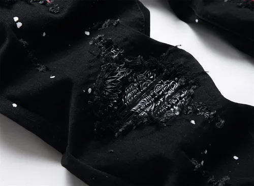 Vista 5 de OIIIO Jeans de ajuste regular y elásticos para hombre