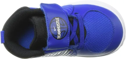 Vista 5 de Nike Tenis de baloncesto unisex Team Hustle D 9 para niños pequeños NegroPlateado metálico