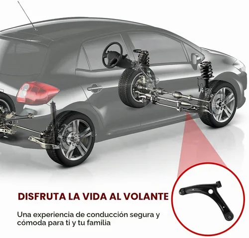 Vista 3 de Kit de suspensión de brazo de control delantero inferior compatible con Dodge Caliber 2009-2012 2007-2017 Jeep Compass Patriot con rótula, barras