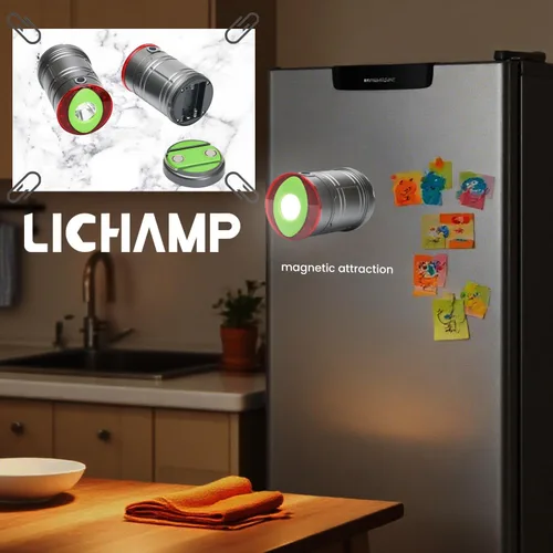 Vista 7 de Lichamp Linterna LED plegable para campamento, linterna LED portátil, ligera, impermeable, 4 modos de luz, kits de supervivencia para interiores