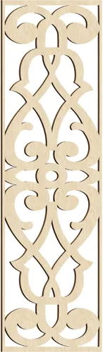 Vista 8 de 9 3/8"W x 24 3/8"H x 1/4"T Bellaire Decorativos Paneles de pared de madera calado, abedul