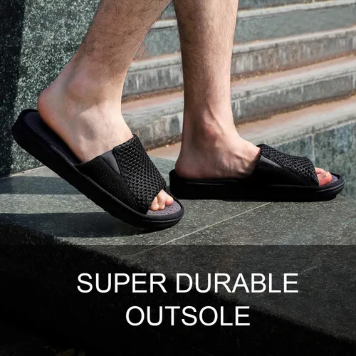 Vista 2 de Cómodas pantuflas de espuma viscoelástica para hombre