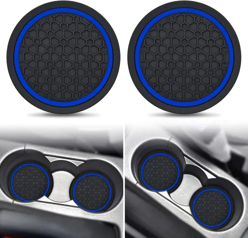 Vista 13 de Auprite Posavasos para tazas de coche, 2 unidades de 2.77 pulgadas Posavasos universales para portavasos de coche, alfombrillas antideslizantes