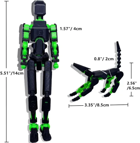 Vista 2 de T13 Juego de Figuras de Acción 3D Titan 13 Figura de Acción Maniquí Impresa en 3D Robo Juguete Multiarticulado Móvil con Articulación Completa