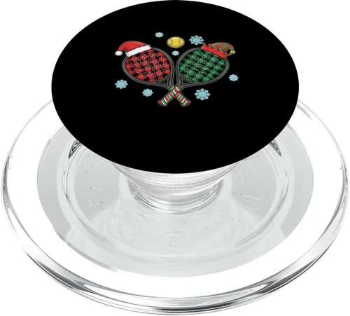 Vista 7 de Holiday Buffalo Plaid Christmas Padel Rackets Padel Lover PopSockets Adhesive PopGrip