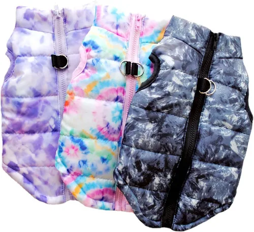 Vista 6 de Ropa para mascotas, abrigo de invierno para perro con cierre de cremallera y gancho para correa, chaleco para cachorro, chaqueta disfraz cálido