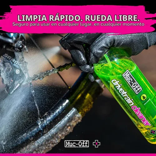 Vista 4 de Muc-Off Bio Drivetrain Cleaner Efectivo Limpiador y Desengrasante Biodegradable en Aerosol para Cadena de Bicicleta Apto para Todo Tipo