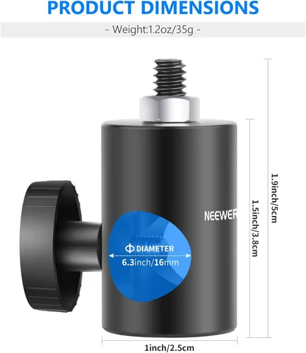 Vista 7 de NEEWER Adaptador rápido convertidor con tornillo de 1/4 de pulgada, paquete de 2 adaptadores de punta de soporte de luz multifuncionales, se adapta