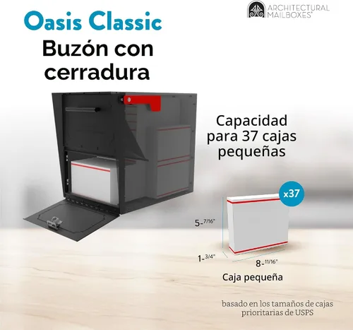 Vista 4 de Architectural Buzones Oasis Jr. Buzón de correo de montaje en poste con llave, 6200B-10