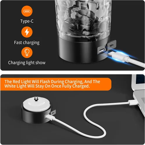 Vista 4 de FANS-ONE Botella Batidora Eléctrica Premium de Proteínas, Botellas Batidoras con Cerradura de 24 oz, Fabricada con Tritán, Libre de BPA, Taza