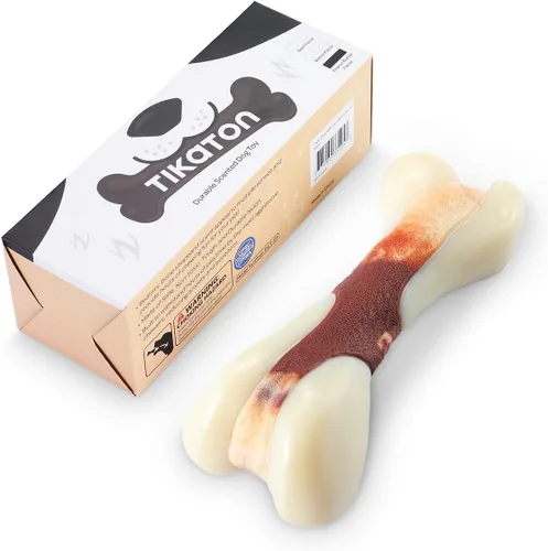 Vista 3 de Tikaton Juguetes masticables indestructibles para perros para masticadores agresivos, sabor a carne de res, juguetes masticables duraderos