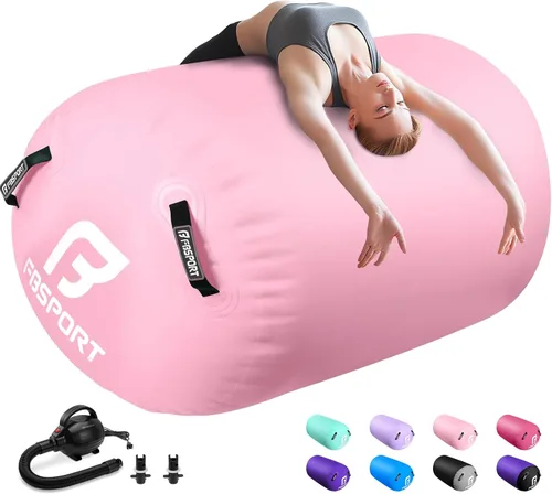 Vista 13 de FBSPORT Air Roller Gymnastics Barrel, Inflatable Gymnastics Air Roller Inflatable Air Gymnastics Mat for Yoga Cheerleading Training Home Outdoor