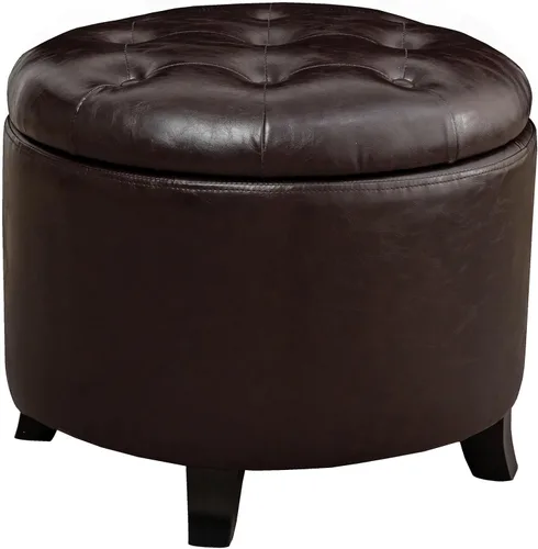 Vista 13 de Convenience Concepts Designs4Comfort - Otomana de almacenamiento, piel sintética negra